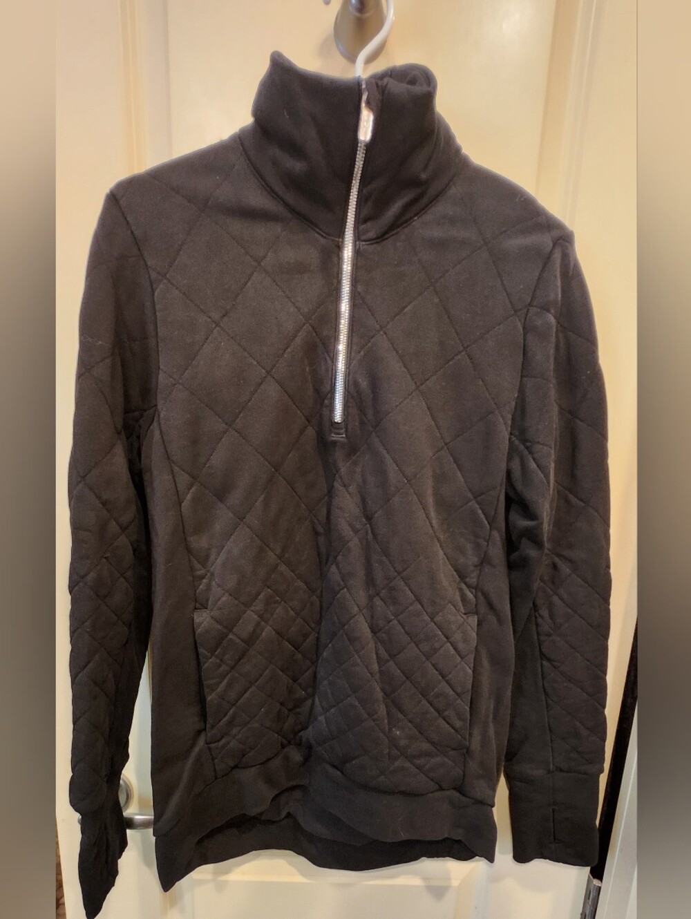 lululemon athletica Black Quilted Half-Zip Pullover Sweatshirt